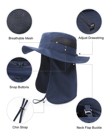 Zylioo XXL Oversize UV Fishing Sun Hat with Strap